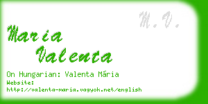 maria valenta business card