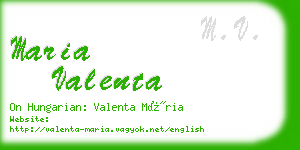 maria valenta business card